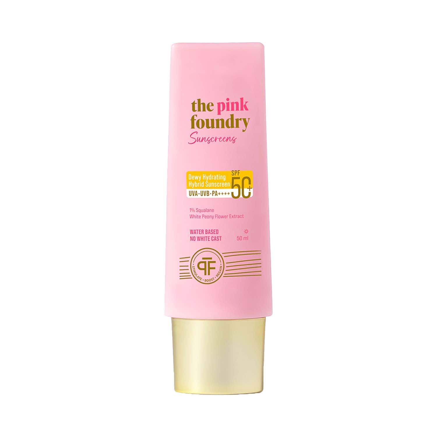 The Pink Foundry | The Pink Foundry Dewy Hydrating Hybrid Sunscreen with 1% Squalene SPF 50+ UVA UVB PA++++ (50 g)