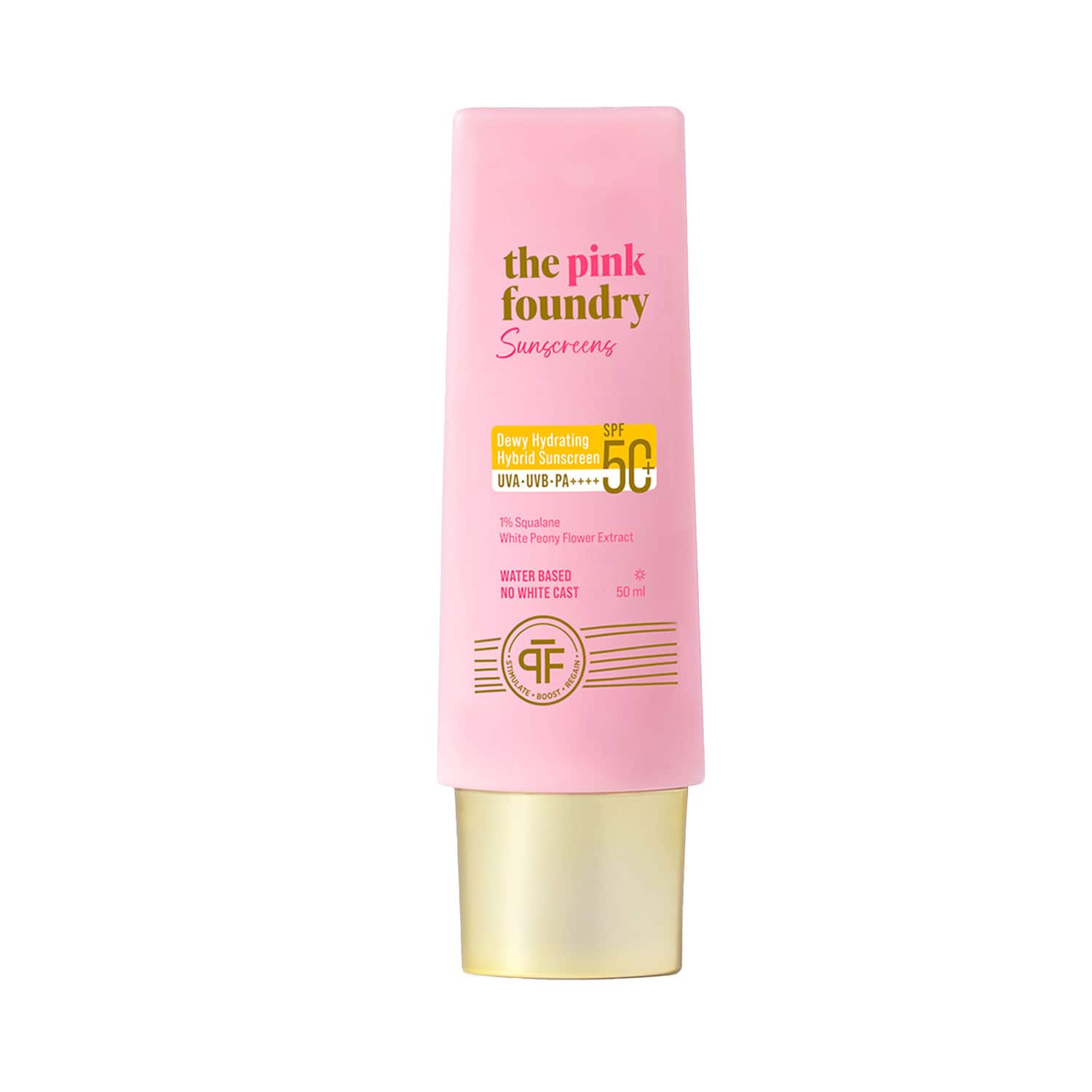 The Pink Foundry | The Pink Foundry Dewy Hydrating Hybrid Sunscreen with 1% Squalene SPF 50+ UVA UVB PA++++ (50 g)