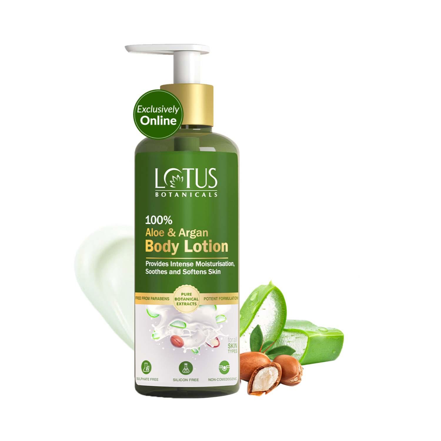 Lotus Botanicals | Lotus Botanicals 100% Aloe & Argan Body Lotion for All Skin Types (280 ml)