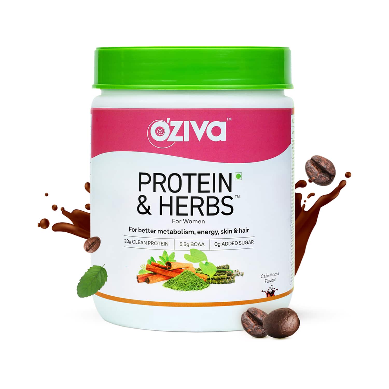 Oziva | Oziva Protein & Herbs Women with Multivitamins for Better Metabolism Skin & Hair Cafe Mocha (500 g)