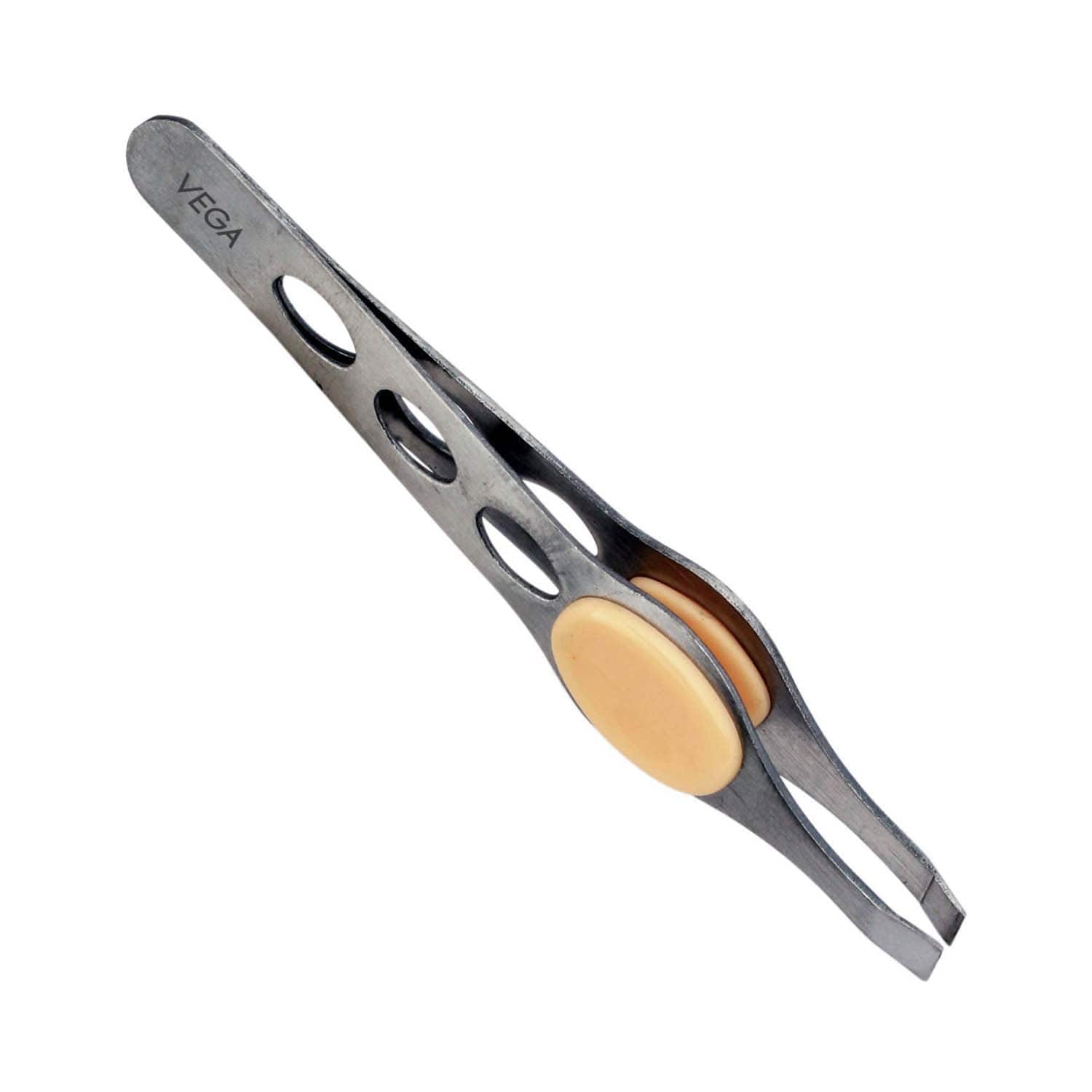 Vega | Vega Square Tip Tweezer with Rubber Grip (TW-04)