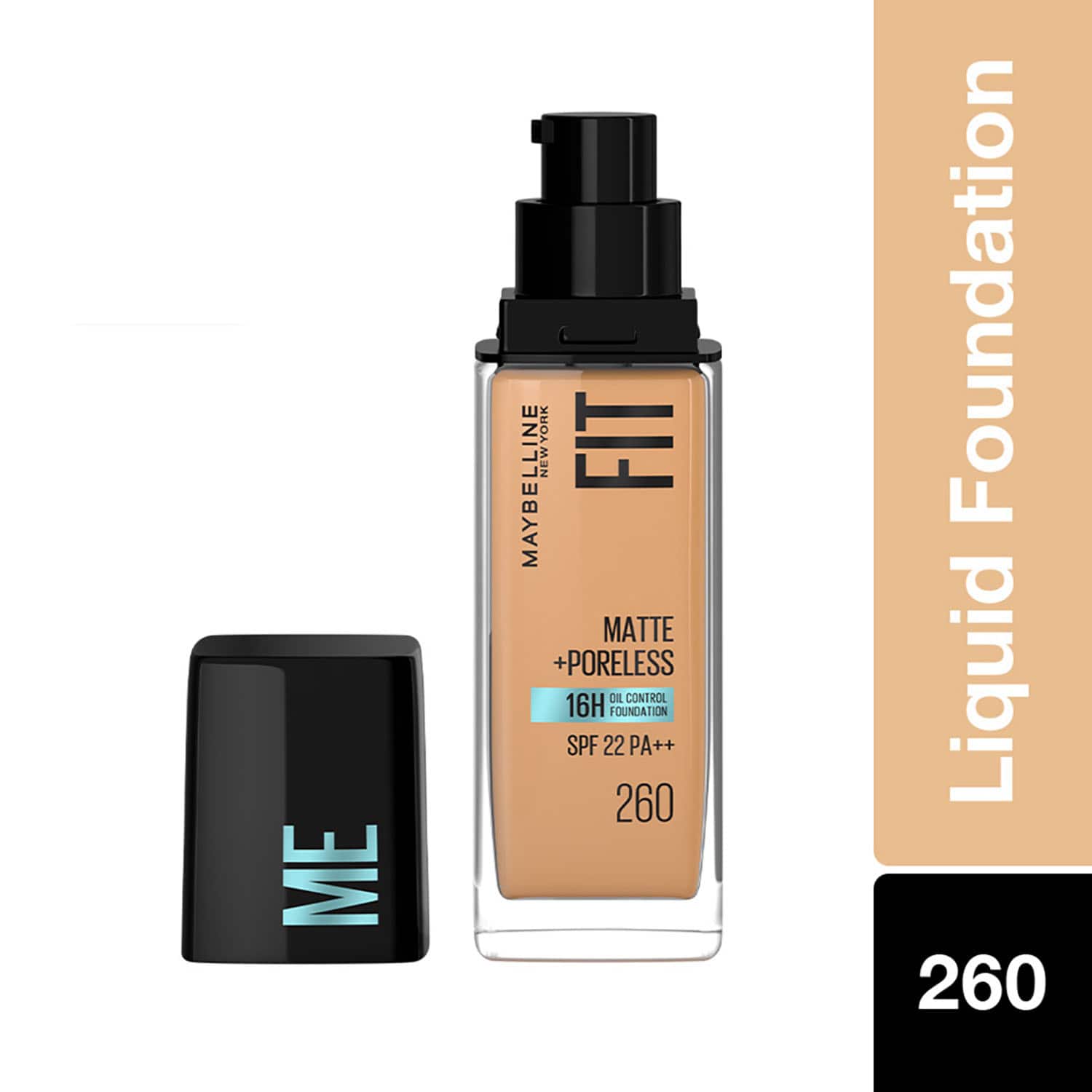 Maybelline New York | Maybelline New York Fit Me Matte + Poreless Liquid Foundation SPF 22 - Shade 260 Natural Matte Finish (30 ml)