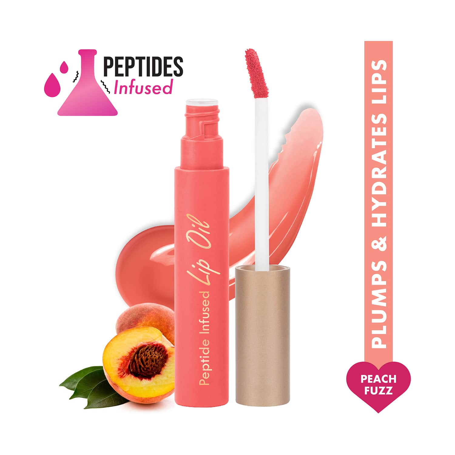 Insight Cosmetics | Insight Cosmetics Peptide Infused Lip Oil - Peach Fuzz (4.5 g)