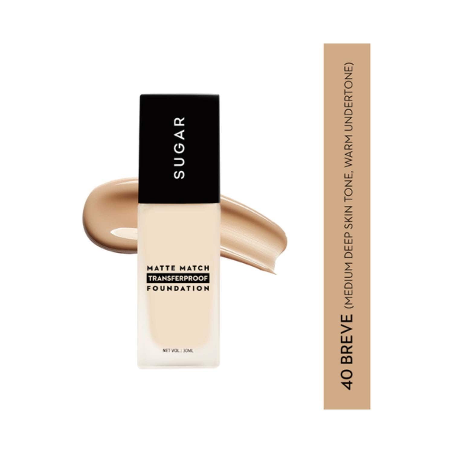 SUGAR Cosmetics | SUGAR Cosmetics Matte Match Transferproof Foundation (699) - 40 Breve (30 ml)