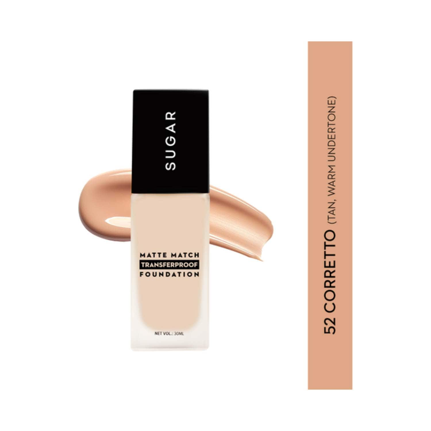 SUGAR Cosmetics | SUGAR Cosmetics Matte Match Transferproof Foundation (699) - 52 Corretto (30 ml)