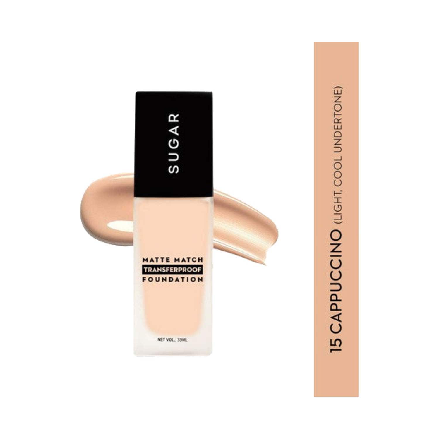 SUGAR Cosmetics | SUGAR Cosmetics Matte Match Transferproof Foundation (699) - 15 Cappuccino (30 ml)