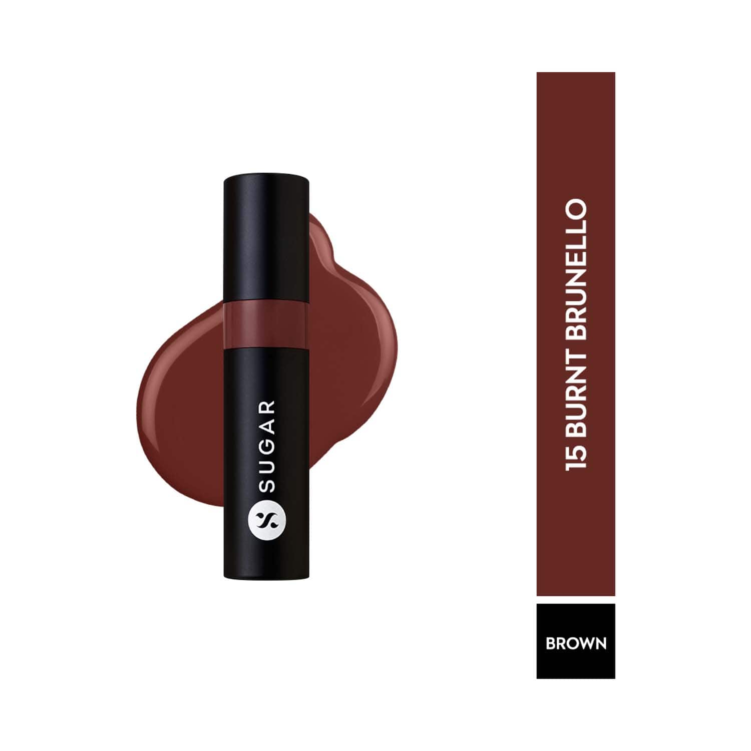 SUGAR Cosmetics | SUGAR Cosmetics Partner In Shine Transferproof Lip Gloss - 15 Burnt Brunello (3 ml)