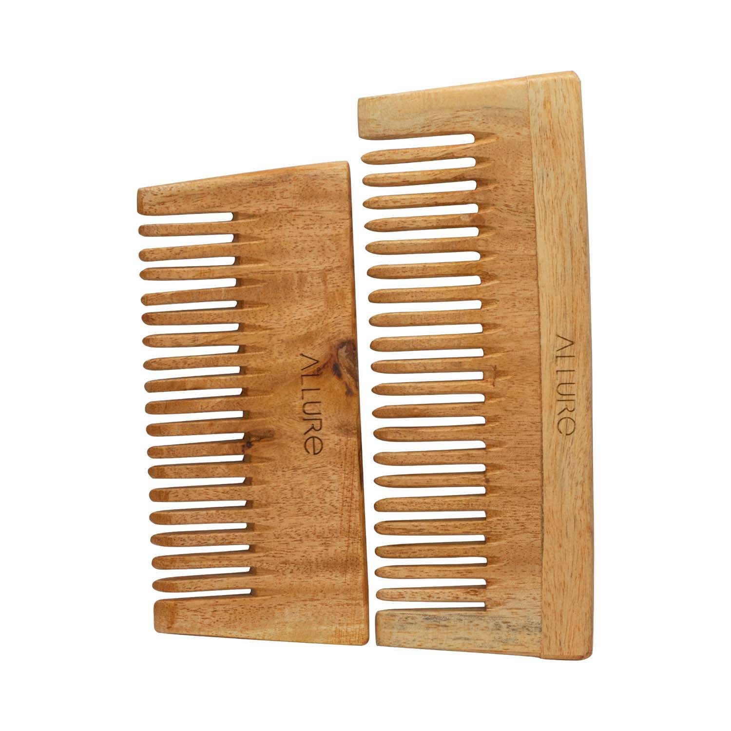 Allure | Allure Wooden Neem Comb (CS-01+CS-02) (2 pcs)