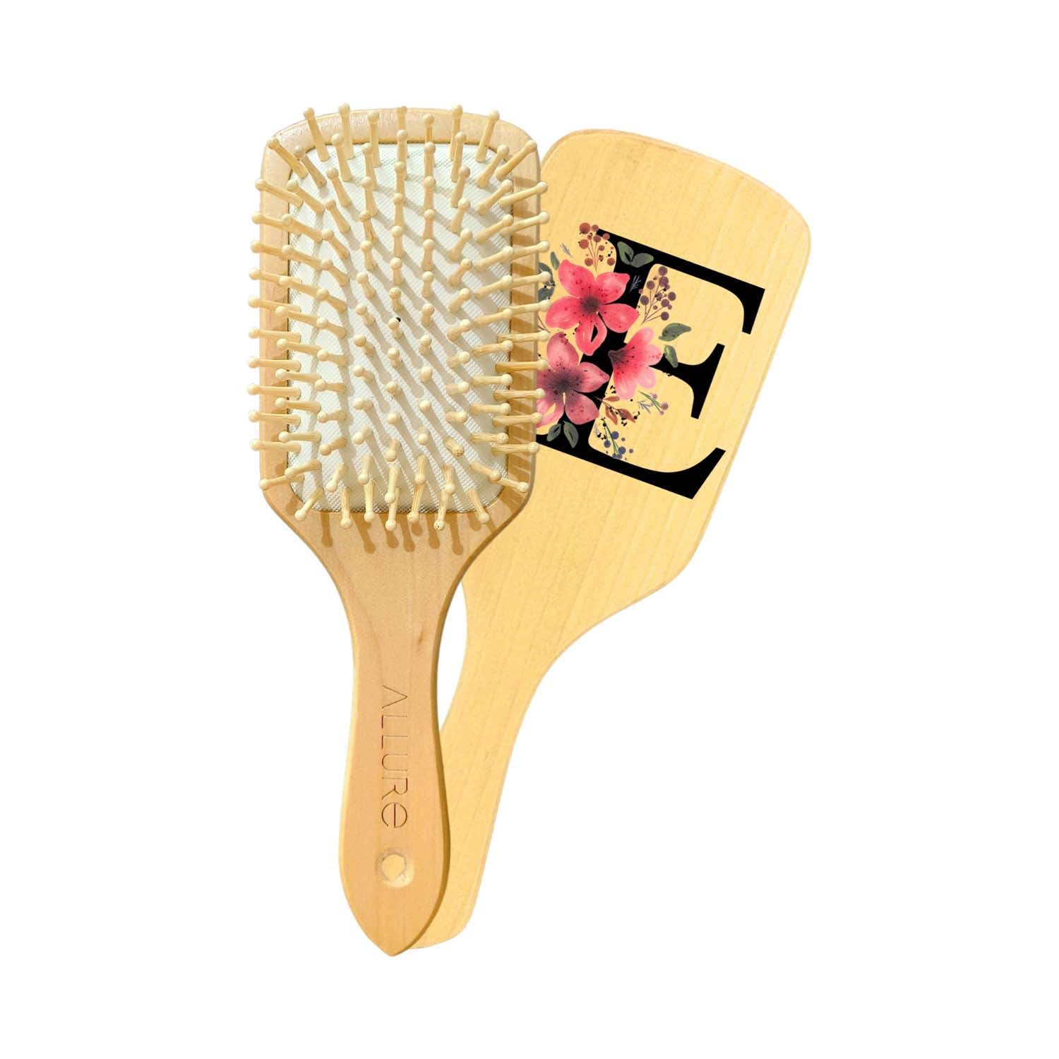 Allure | Allure Personalised Paddle Hair Brush Letter E