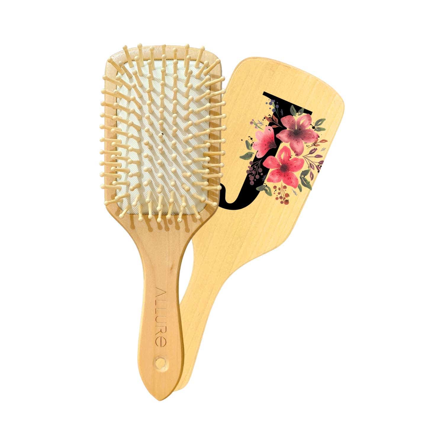 Allure | Allure Personalised Paddle Hair Brush Letter J