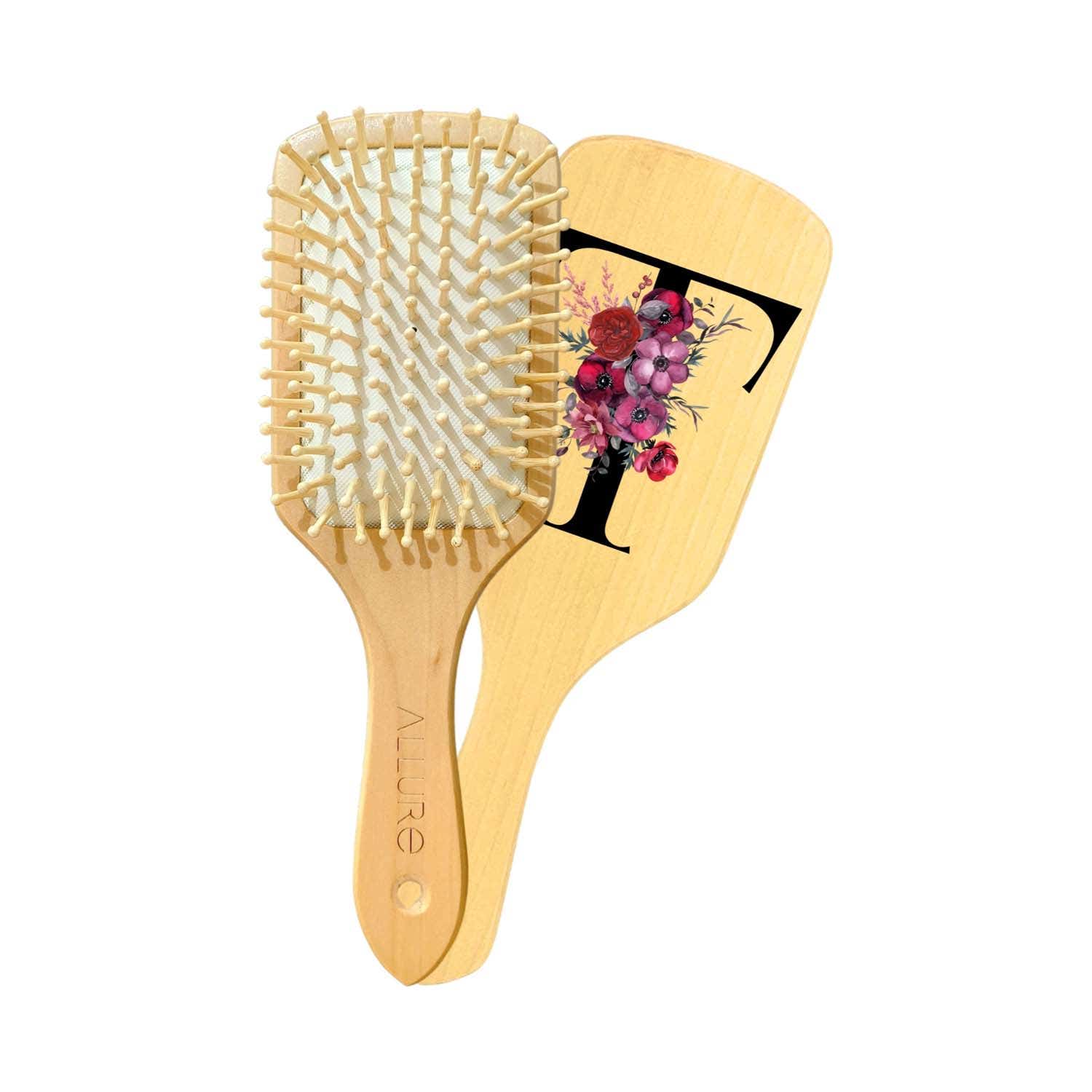 Allure | Allure Personalised Paddle Hair Brush Letter T