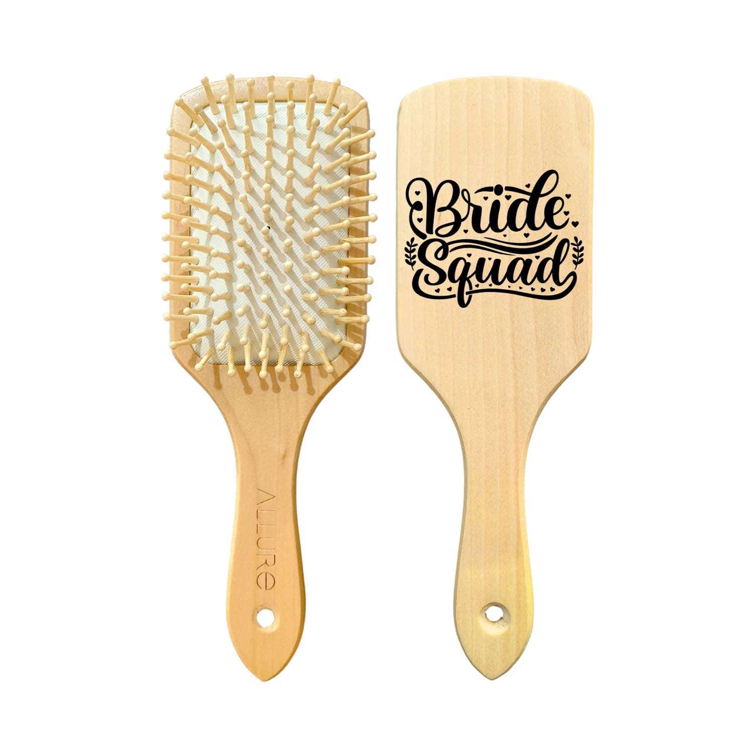 Allure | Allure Personalised Paddle Hair Brush Bride Squad Print