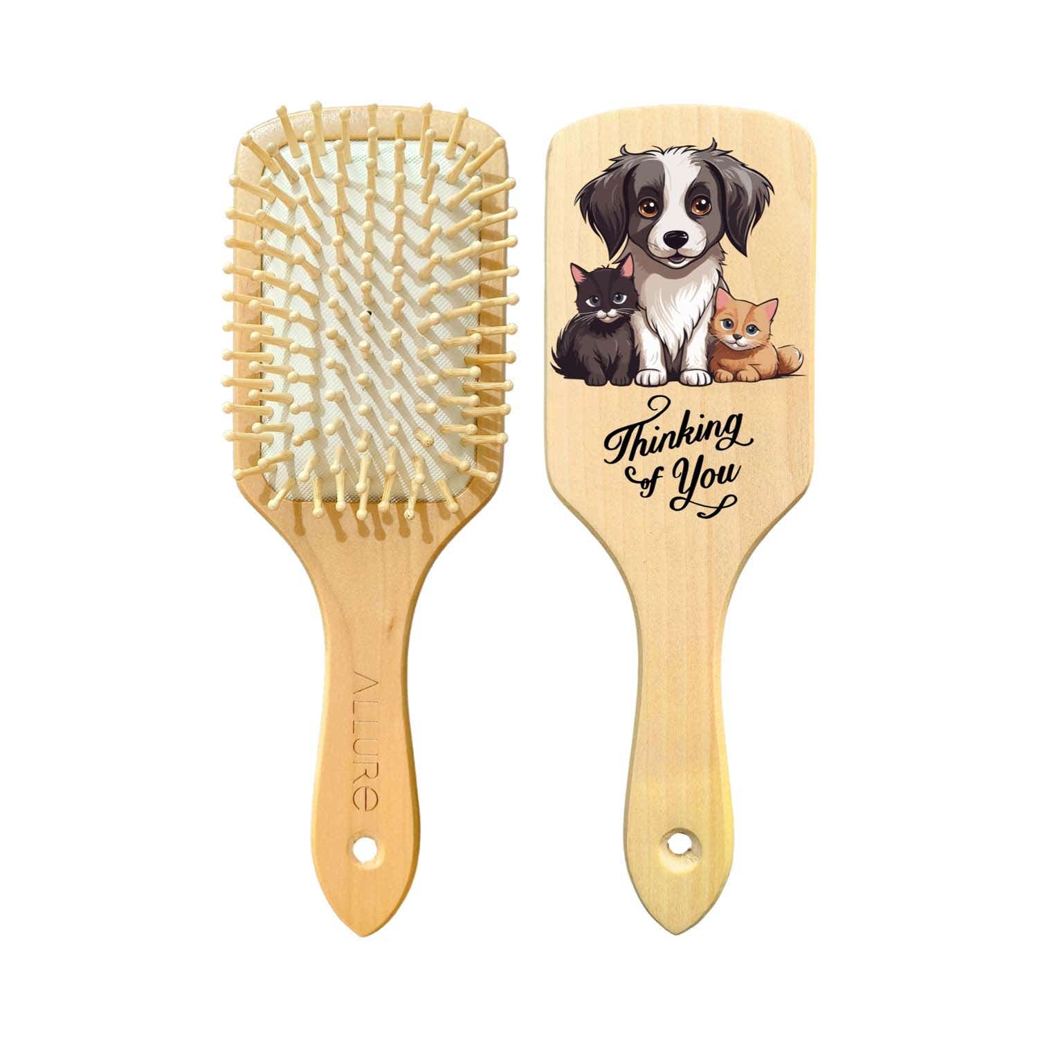 Allure | Allure Personalised Paddle Hair Brush Dog Family Print
