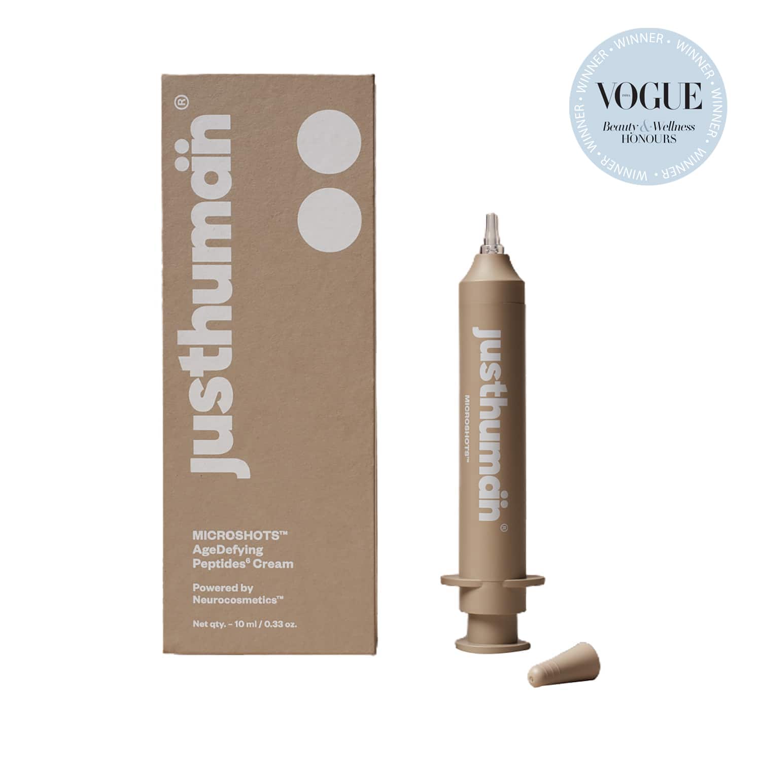 Justhuman | Justhuman Microshots Age Defying Peptide Cream with Peace mask (10 ml)