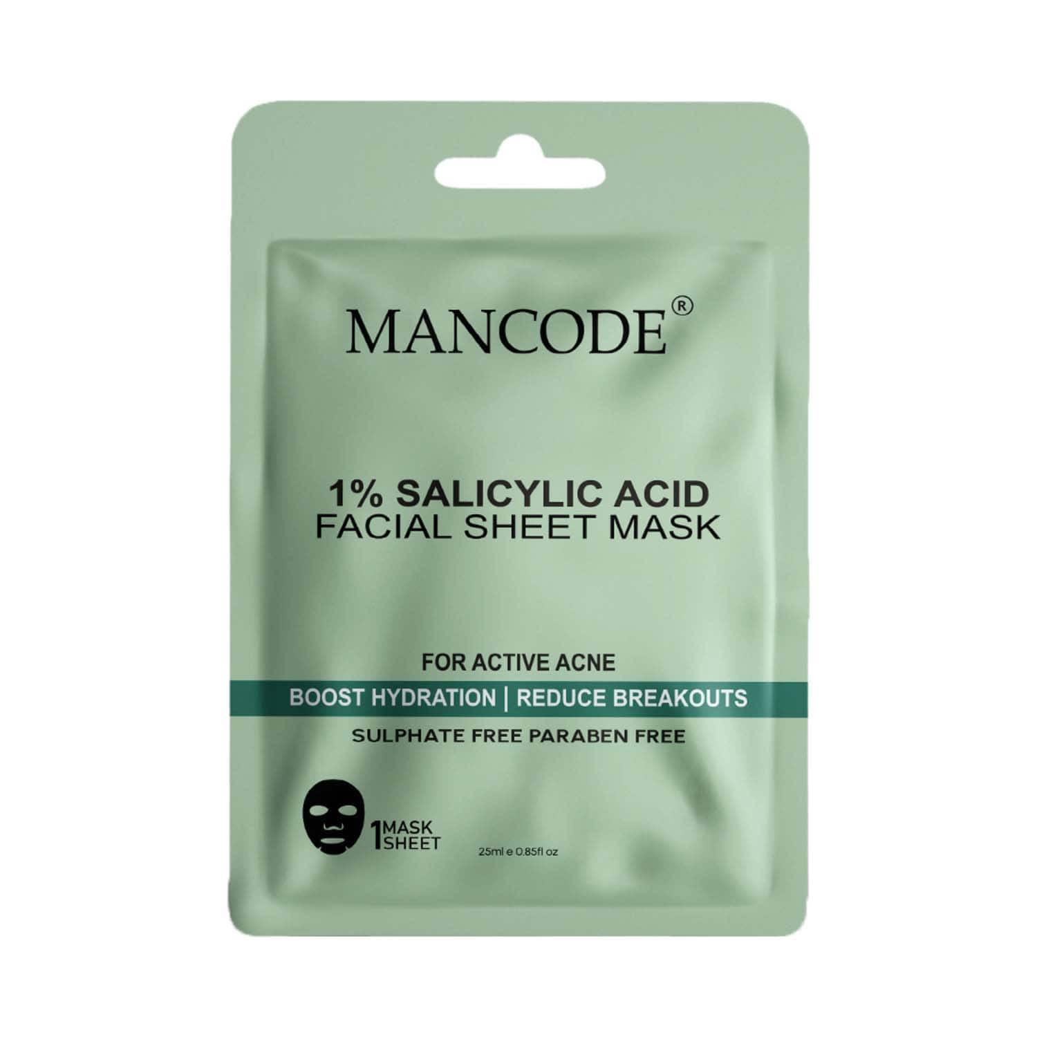 Mancode | Mancode 1% Salicylic Acid Facial Sheet Mask For All Skin Types (25 ml)