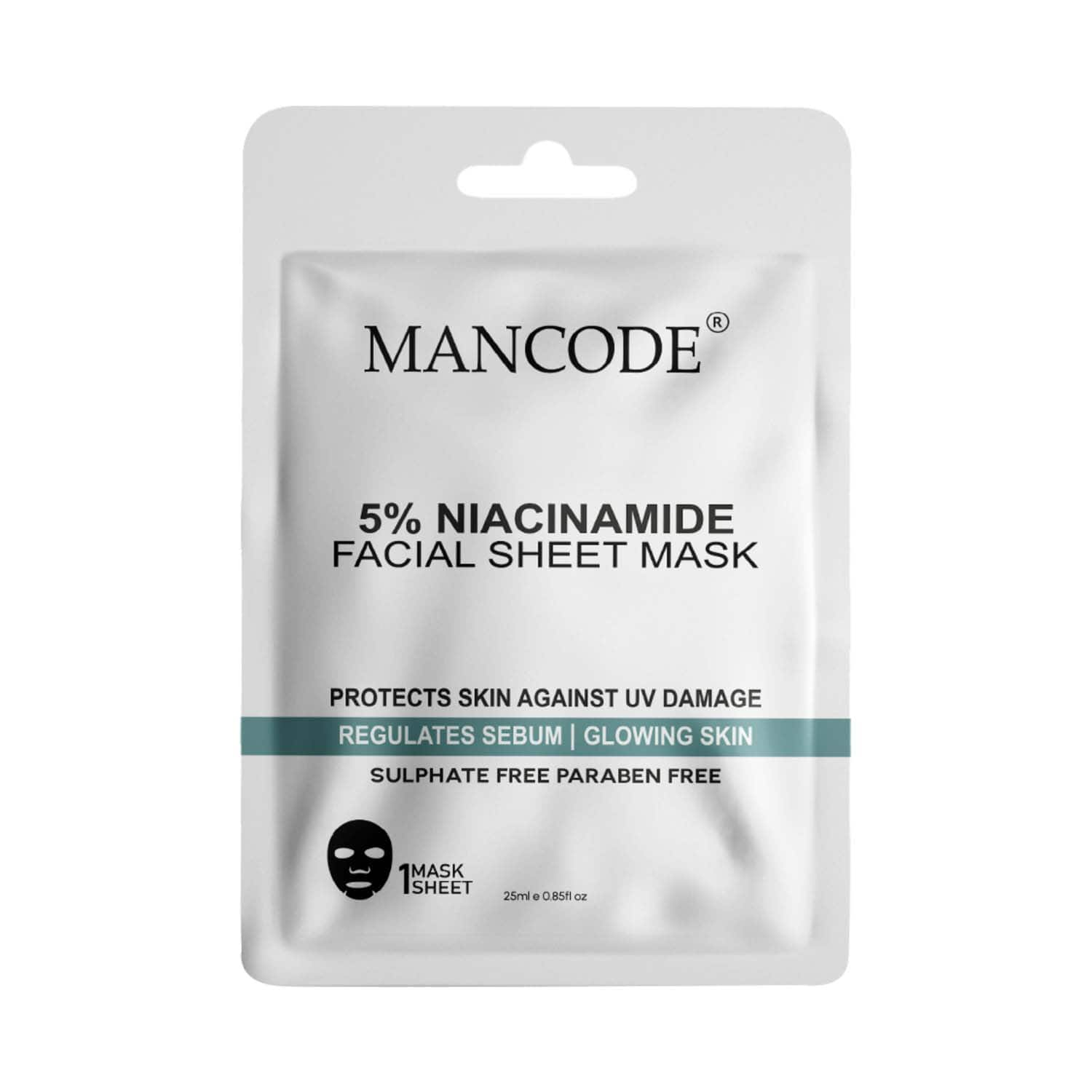 Mancode | Mancode 5% Niacinamide Facial Sheet Mask For All Skin Types (25 ml)