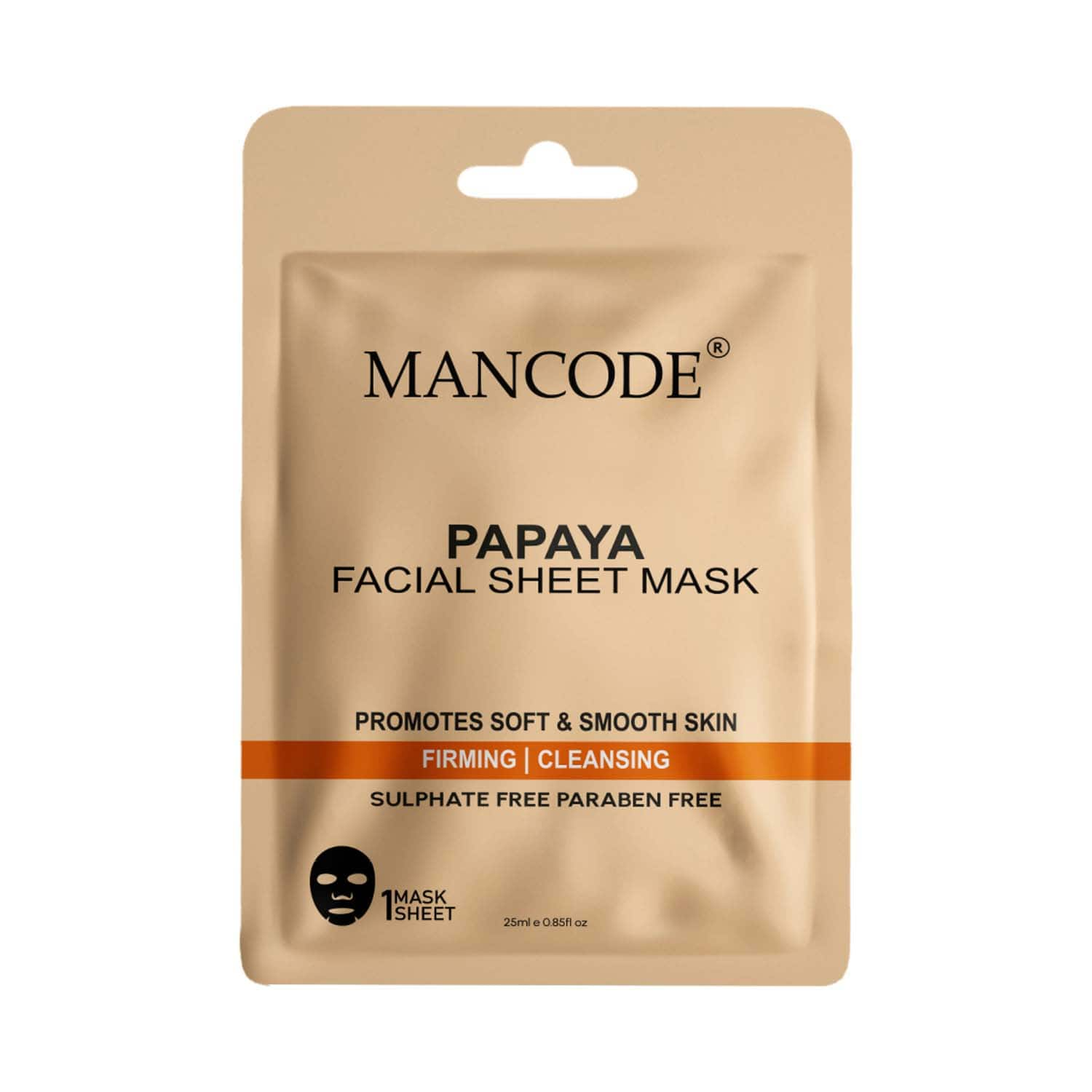 Mancode | Mancode Papaya Facial Sheet Mask For All Skin Types (25 ml)