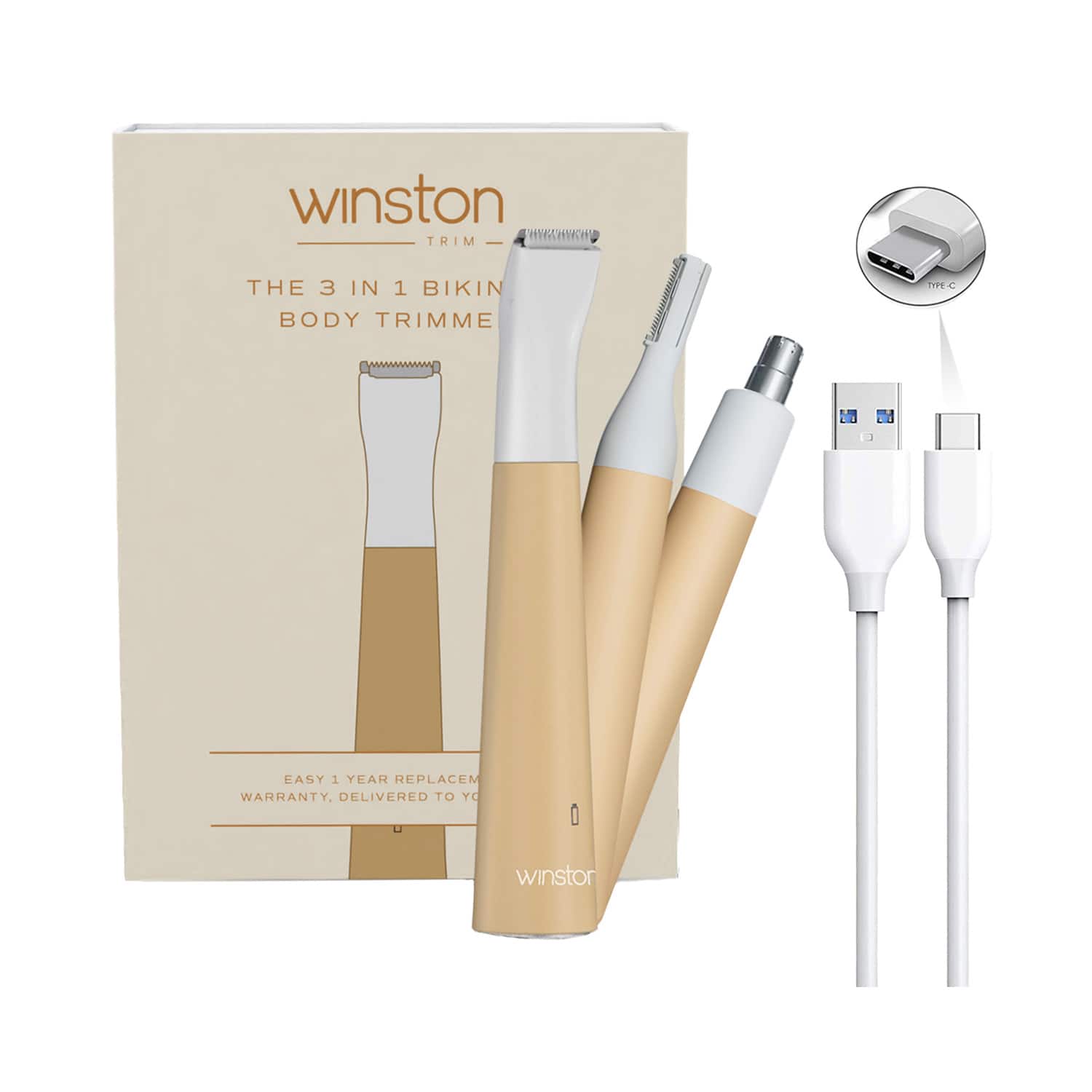 WINSTON | WINSTON Rechargeable Electric 3-in-1 Full Body and Bikini Trimmer for Women - 90 Min