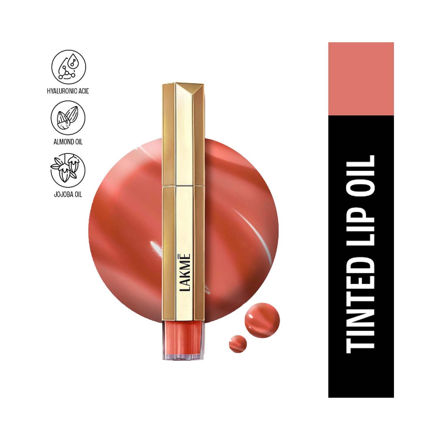 Lakme | Lakme 9to5 Overtime Shine Tinted Lip Oil - Coral Charm (5.3 ml)