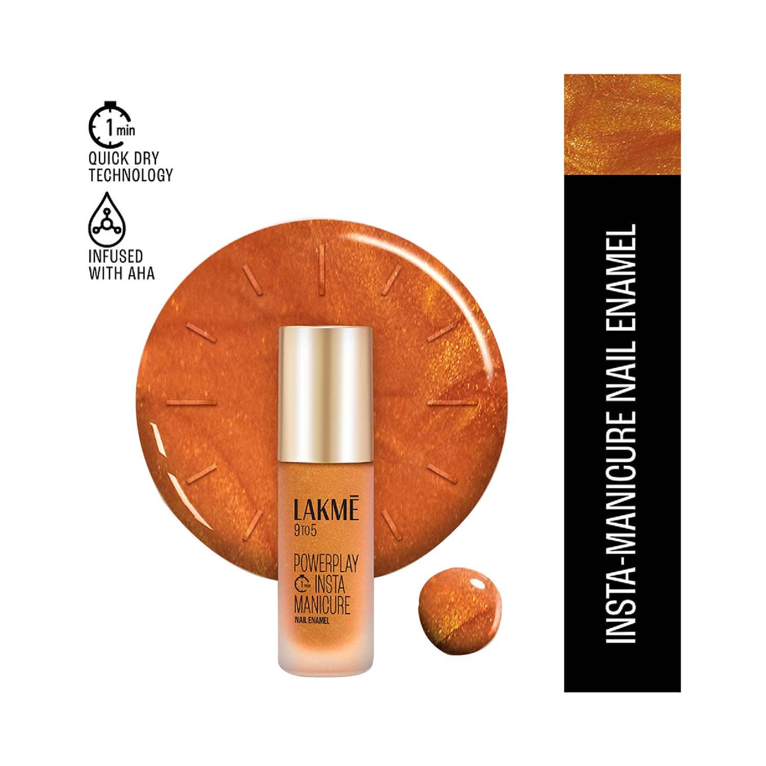 Lakme | Lakme 9to5 Powerplay Insta-Manicure Nail Enamel - Golden Hour (6 ml)