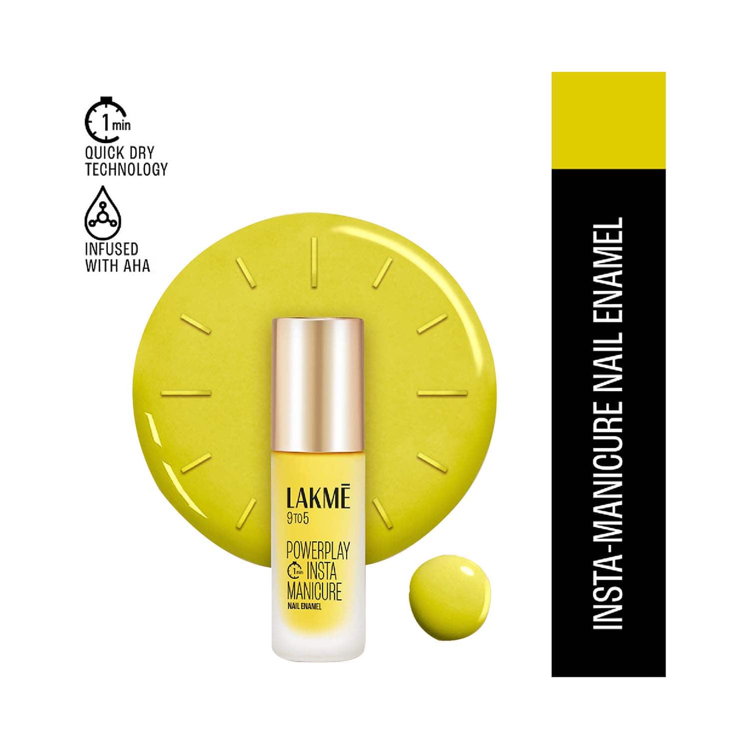 Lakme | Lakme 9to5 Powerplay Insta-Manicure Nail Enamel - Lemon Burst (6 ml)