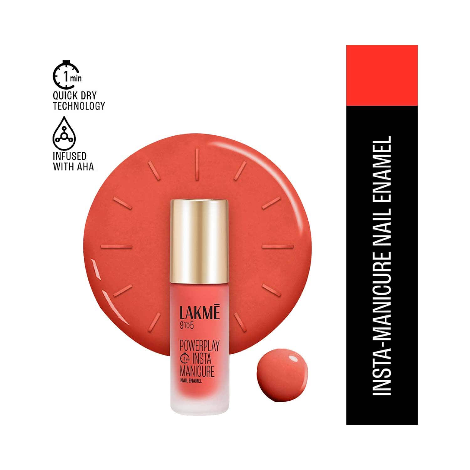 Lakme 9 to 5 nail polish coral glow online