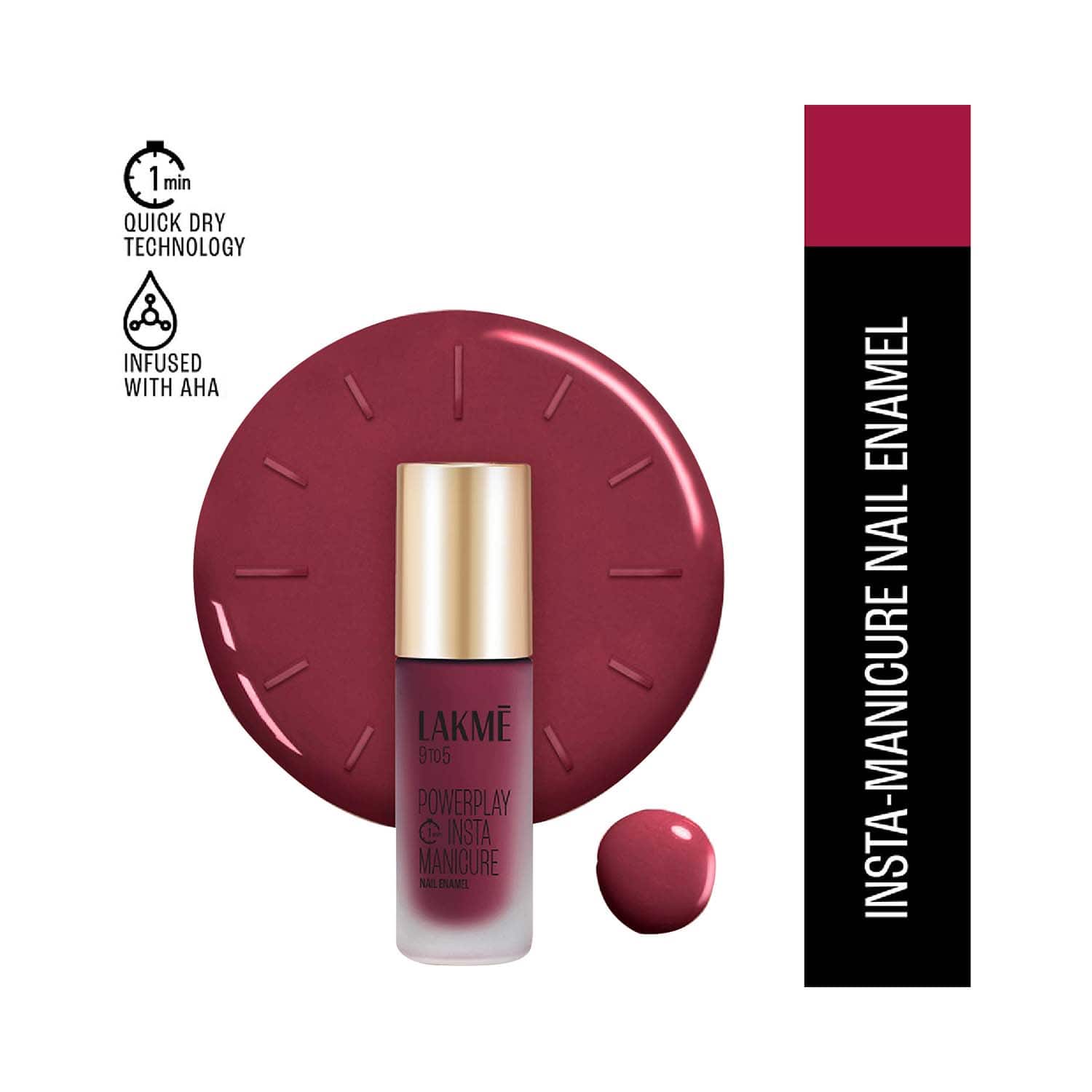 Lakme | Lakme 9to5 Powerplay Insta-Manicure Nail Enamel - Sangria Sunset (6 ml)