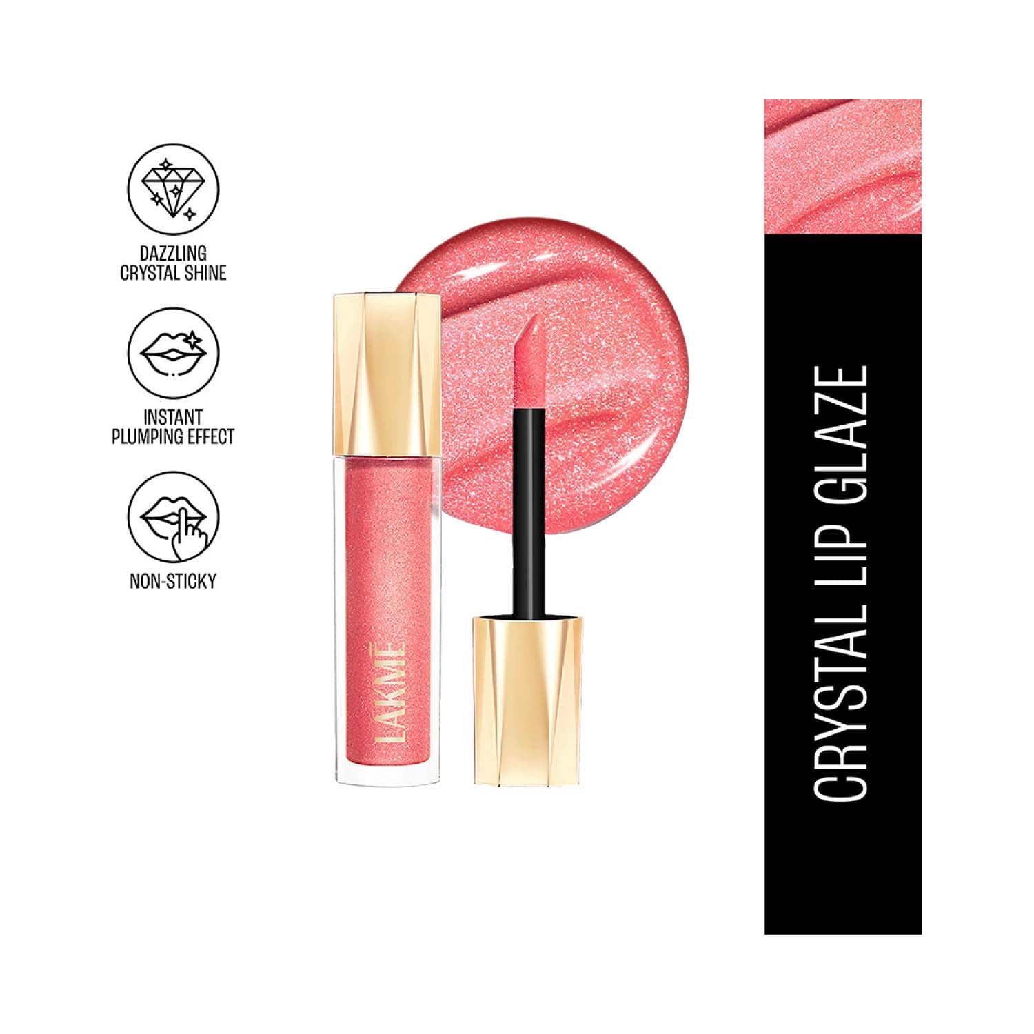Lakme | Lakme Glitterati Lip Glaze - 201 Pink Champagne (5 ml)