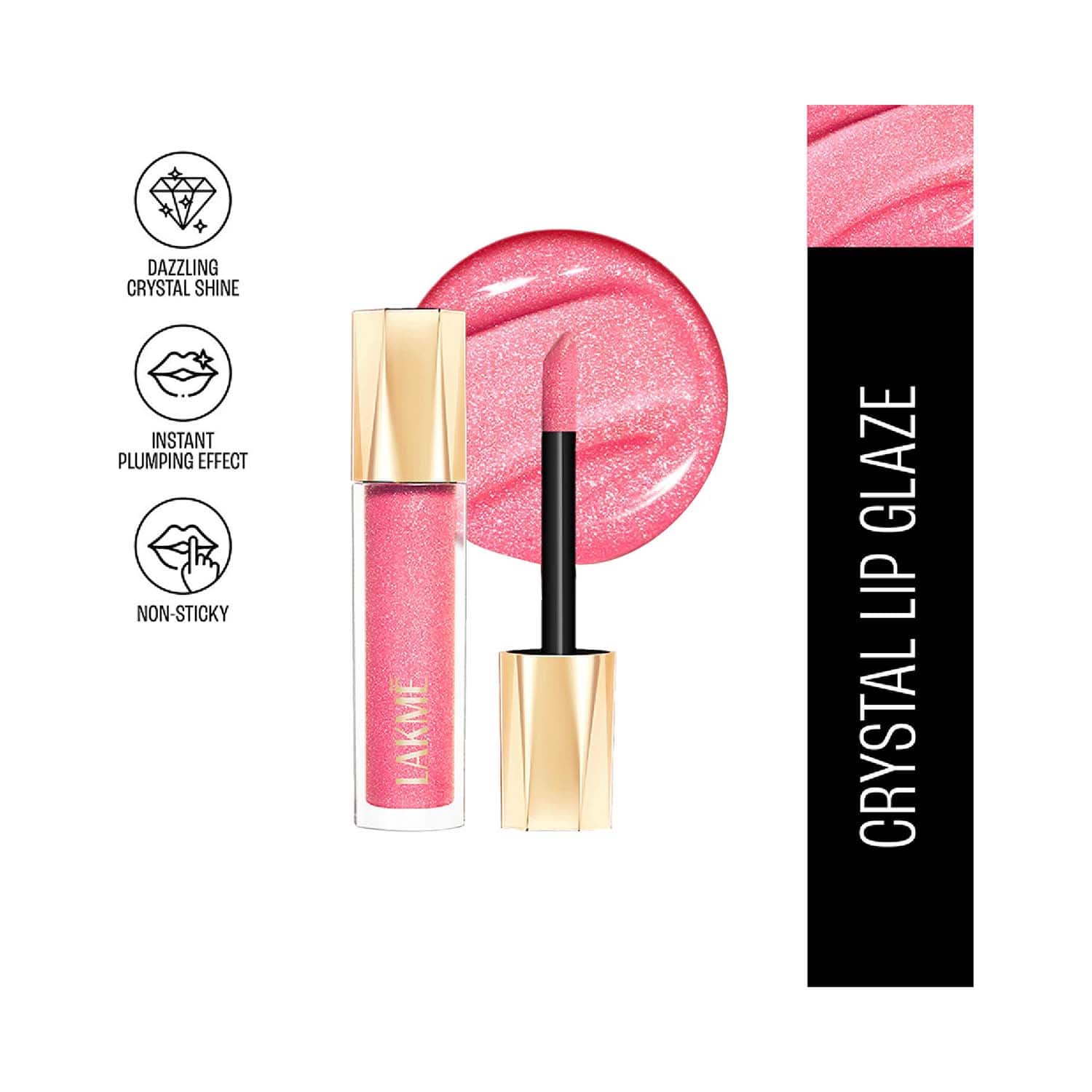 Lakme | Lakme Glitterati Lip Glaze - 203 Hot Pink Cosmo (5 ml)