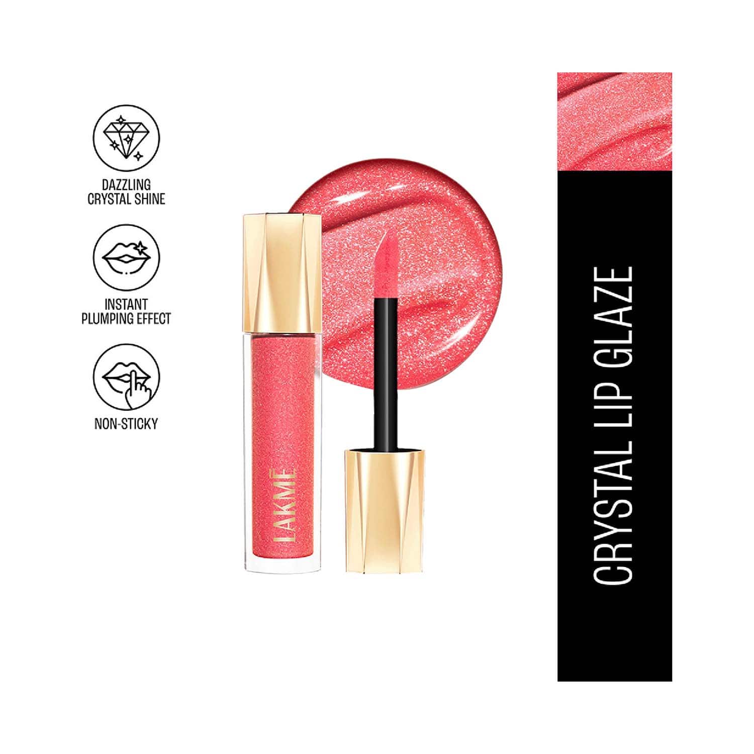 Lakme | Lakme Glitterati Lip Glaze - 204 Frosted Rose (5 ml)