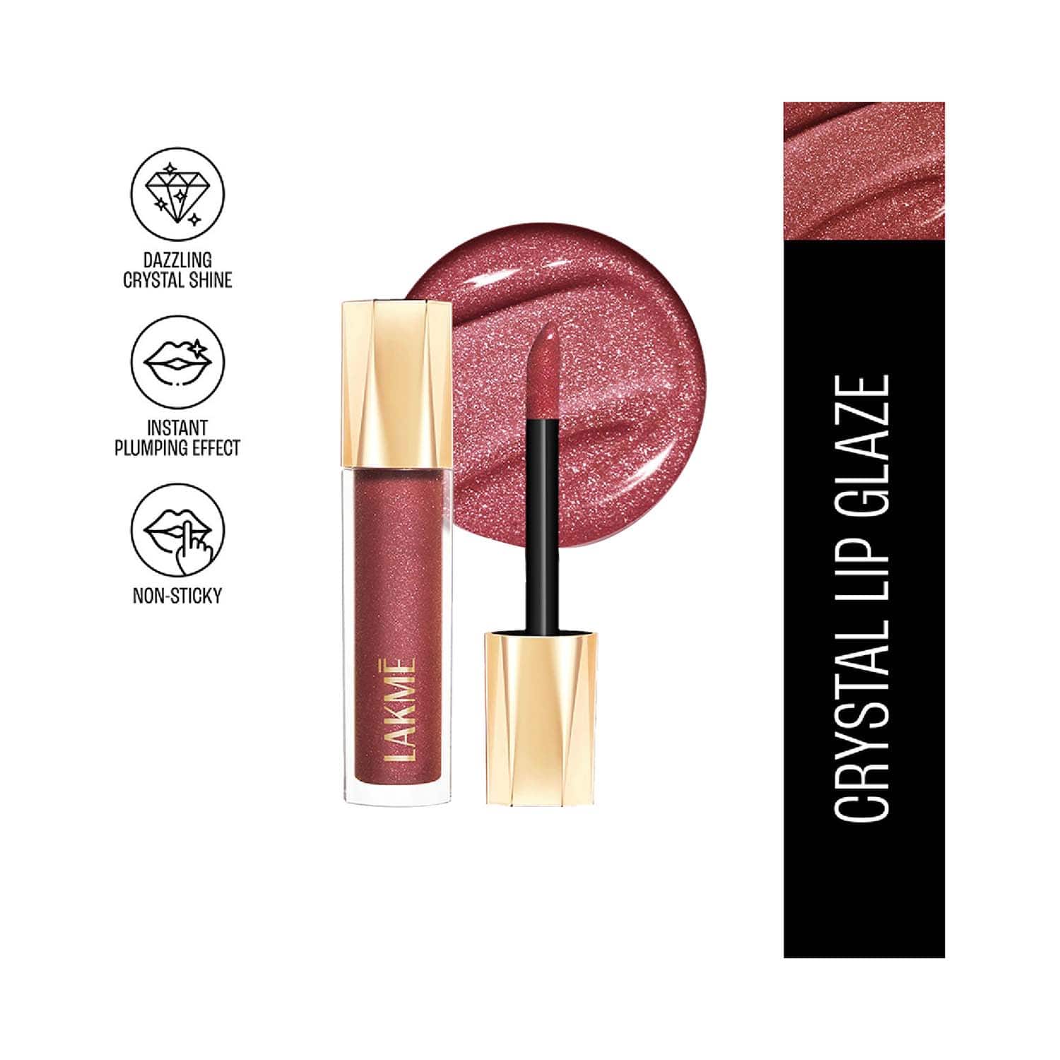 Lakme | Lakme Glitterati Lip Glaze - 303 Caramel Drizzle (5 ml)