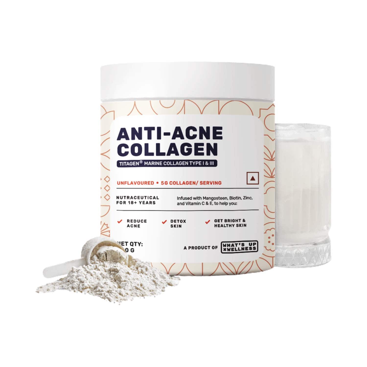 What's Up Wellness | What's Up Anti-Acne Collagen Powder Reduce Acne Unflavoured (200 g)