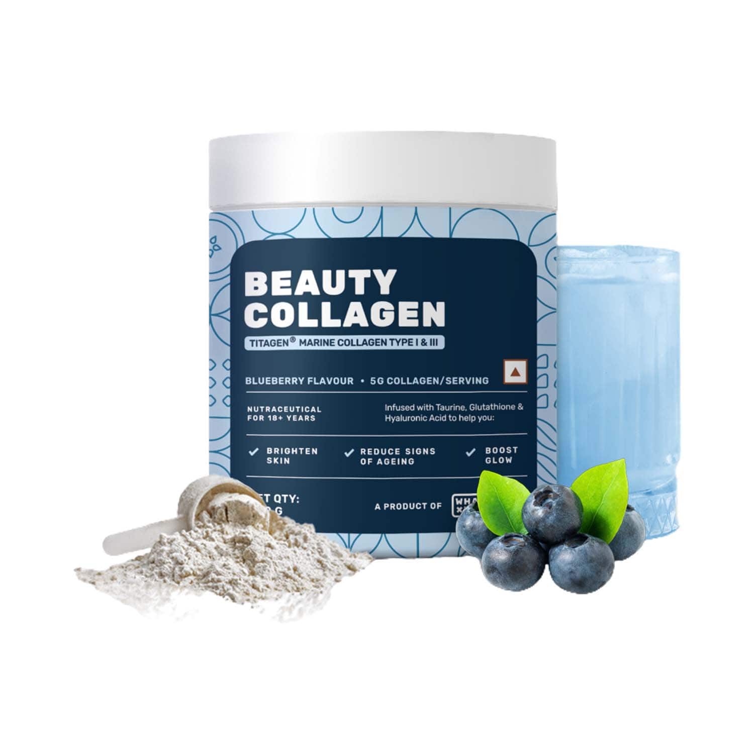 What's Up Wellness | What’s Up Beauty Collagen Powder Spotless Skin Blueberry (200 g)