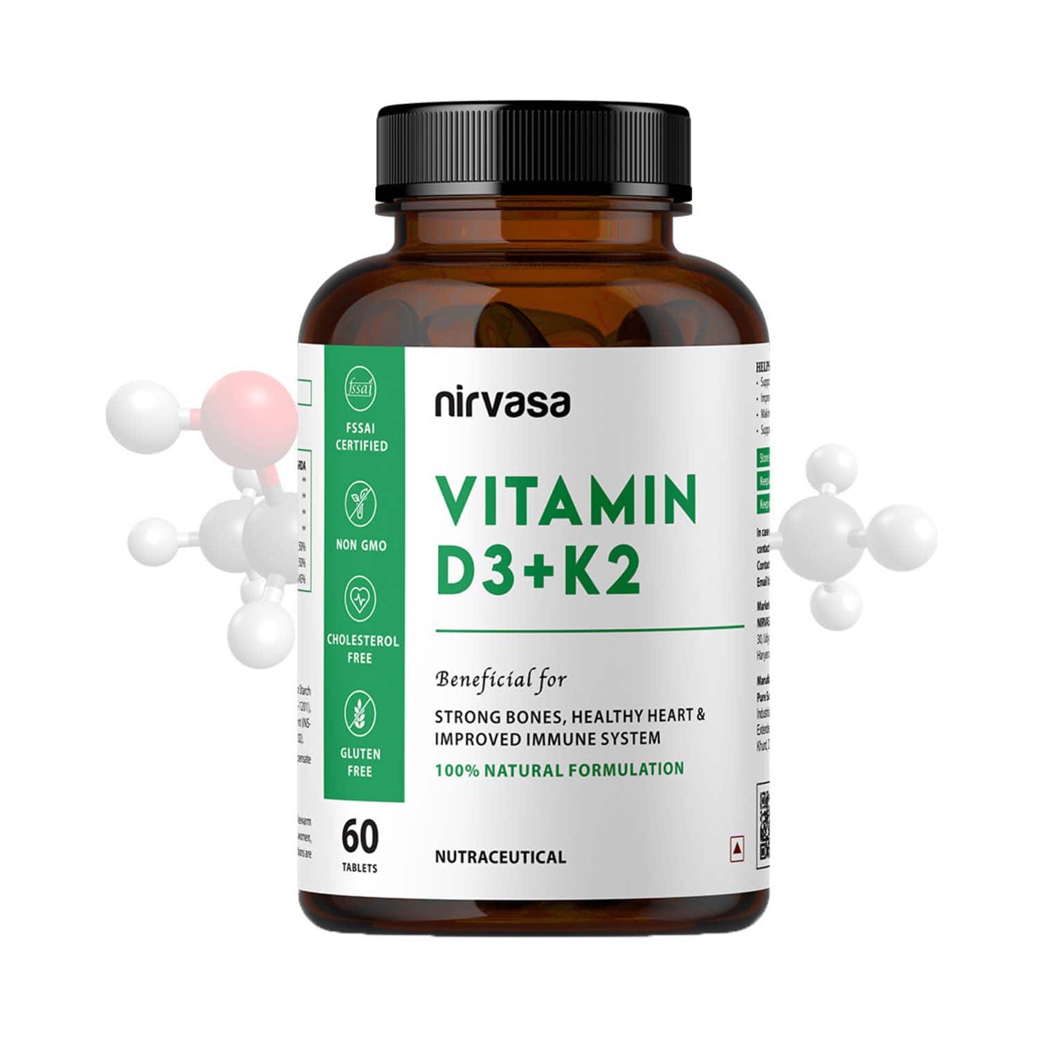 Nirvasa | Nirvasa Vitamin D3 + K2 Tablet (60 Tablets)