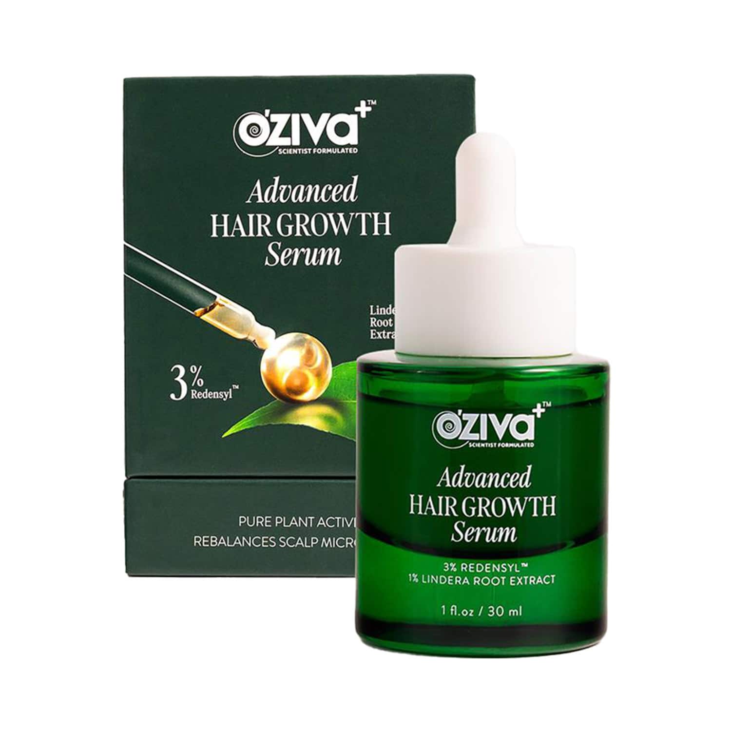 Oziva | Oziva+ Advanced Hair Growth Serum Balances Scalp Microbiome & Activates Hair Growth (30 ml)