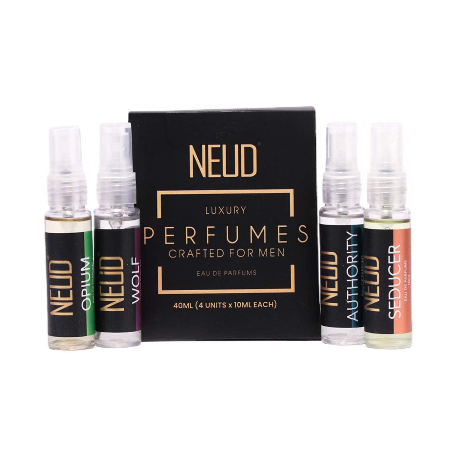 NEUD | NEUD Luxury Perfume Long Lasting EDP (Citrus, Lavender, Cedarwood, Vanilla) Gift Set for Men (4 pcs)