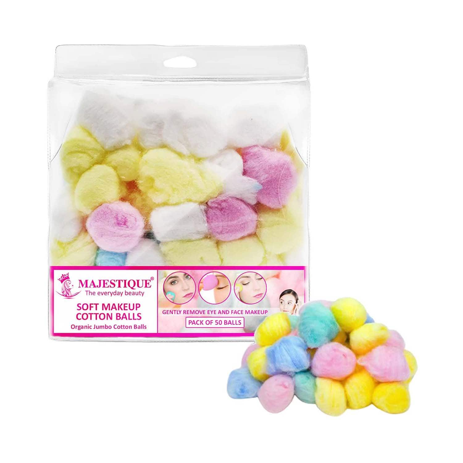 Majestique | Majestique Natural Cotton Ball for Makeup FC69 Nail Polish Removal (50 pcs)