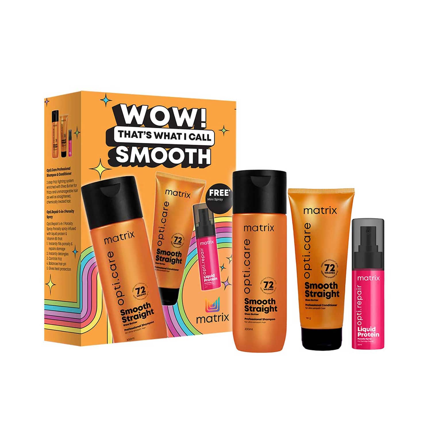 Matrix | Matrix Professional Smooth Hair Combo -Anti-frizz Shampoo and Conditioner + Porosity Spray (3 pcs)