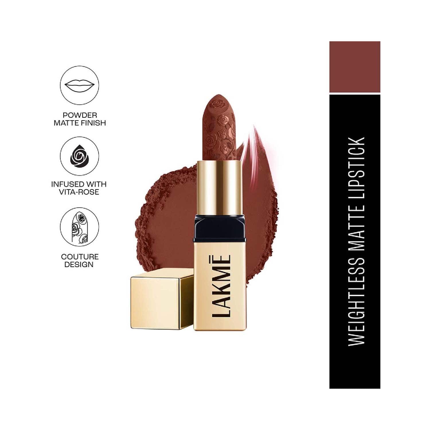 Lakme | Lakme Rouge Bloom Powder Matte Bullet - CocoaCarnation (4 g)