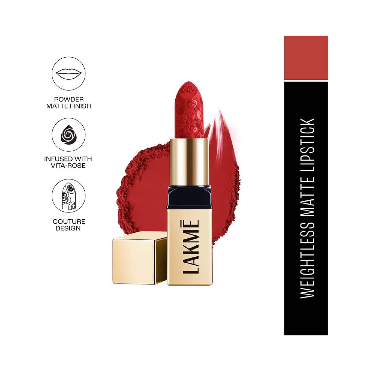 Lakme | Lakme Rouge Bloom Powder Matte Bullet - Scarlet Rose (4 g)