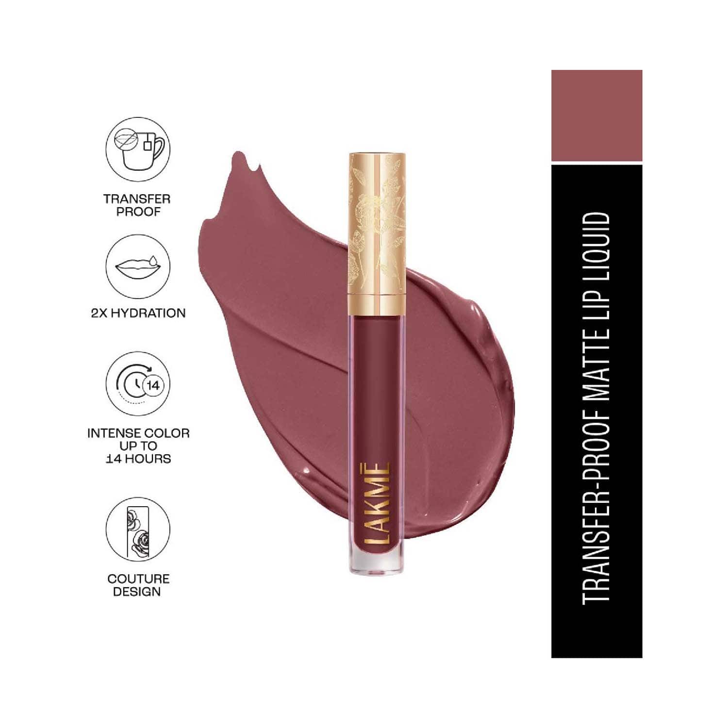 Lakme | Lakme Rouge Bloom Matte Liquid Lipstick - Mocha Maiden 301 (3.5 ml)