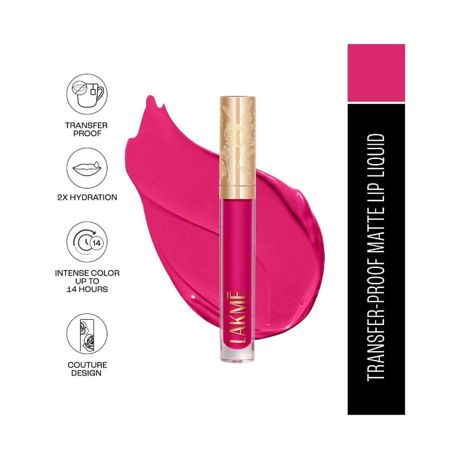 Lakme | Lakme Rouge Bloom Matte Liquid Lipstick - Daring Dahlia 201 (3.5 ml)