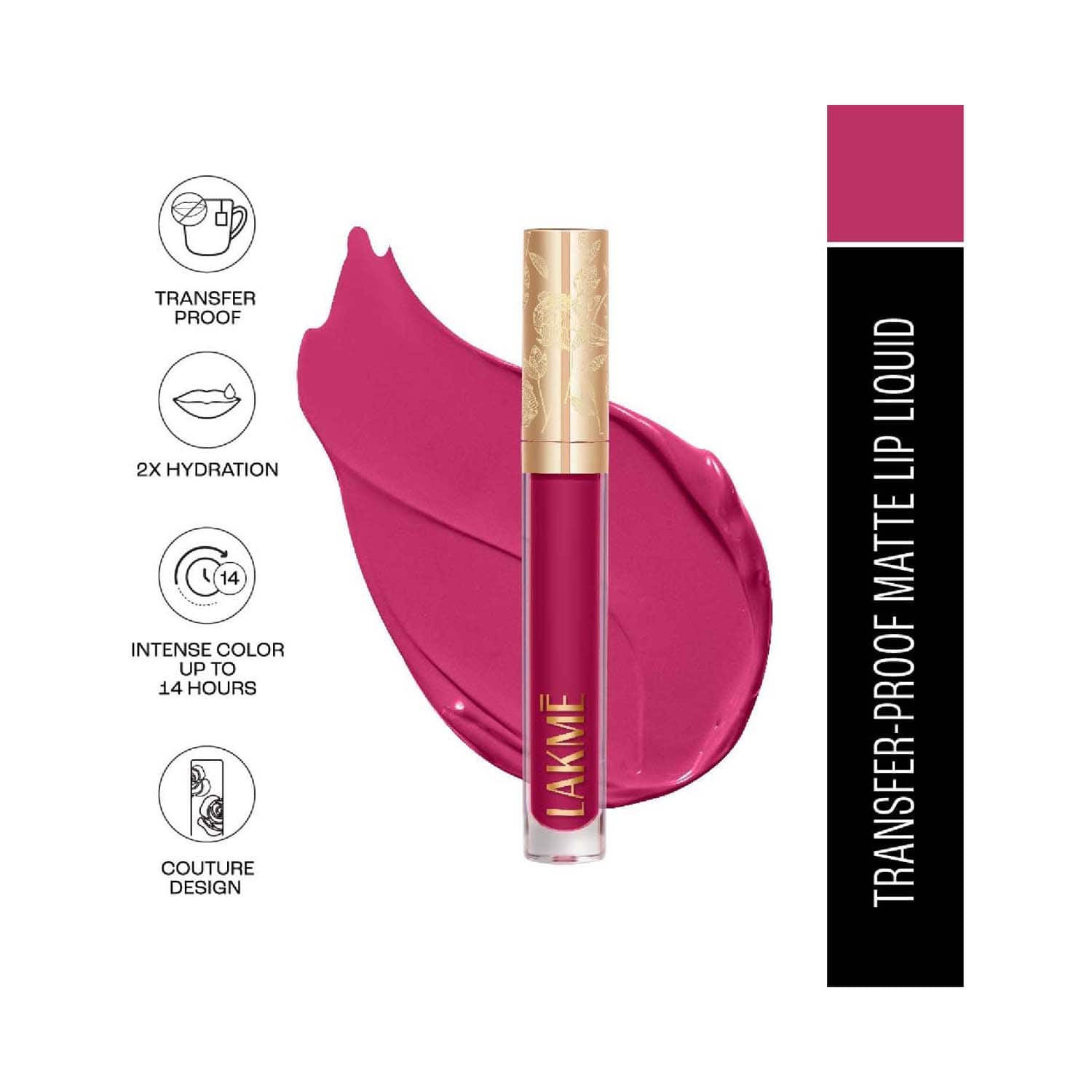 Lakme | Lakme Rouge Bloom Matte Liquid Lipstick - Majestic Magnolia 202 (3.5 ml)