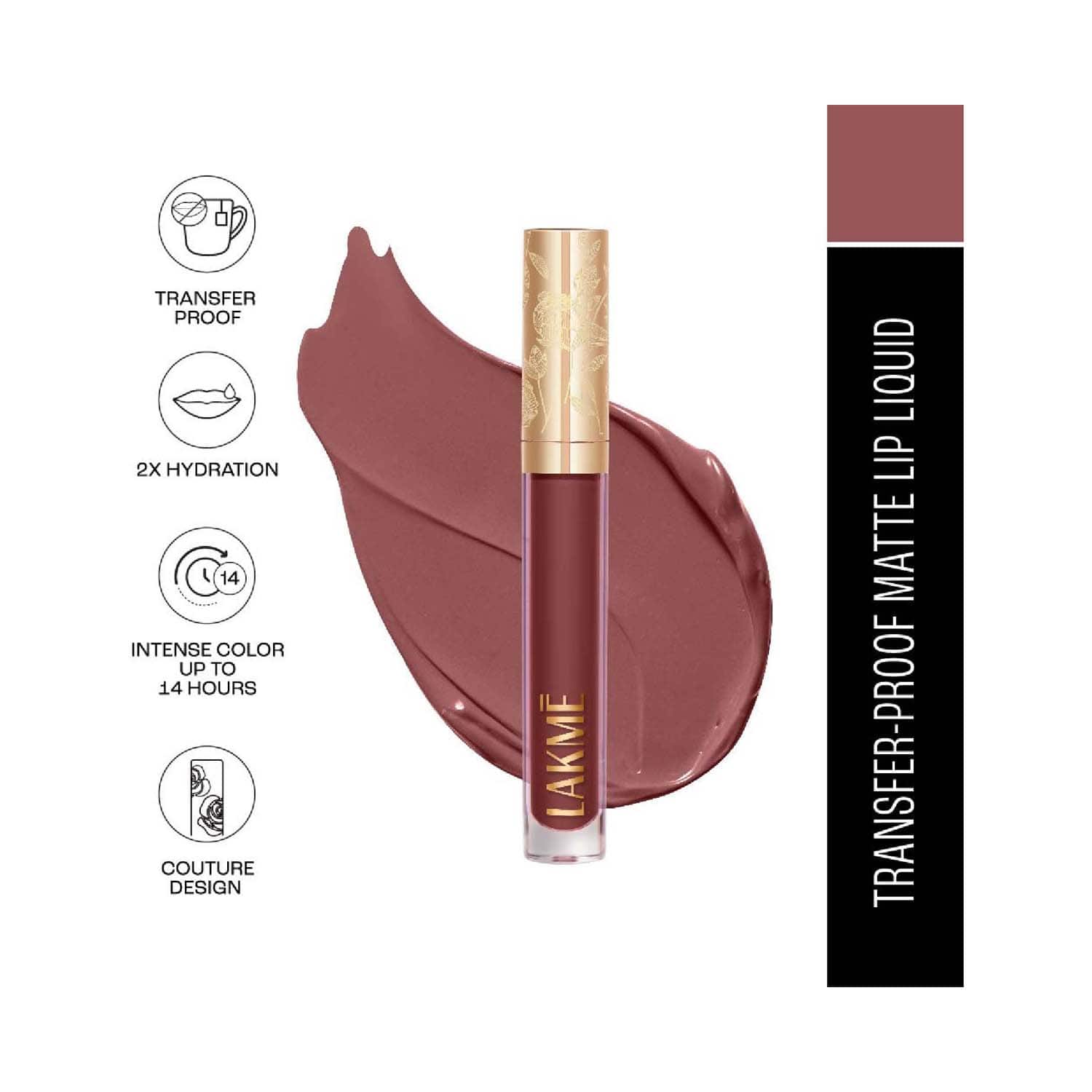 Lakme | Lakme Rouge Bloom Matte Liquid Lipstick - Cinnamon Sensation 305 (3.5 ml)