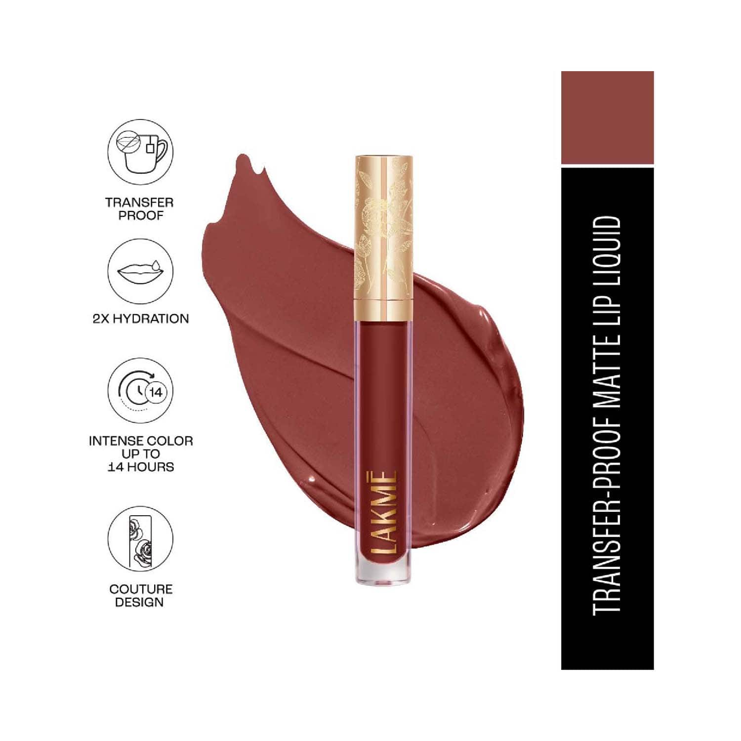 Lakme | Lakme Rouge Bloom Matte Liquid Lipstick - Enchanted Woods 307 (3.5 ml)