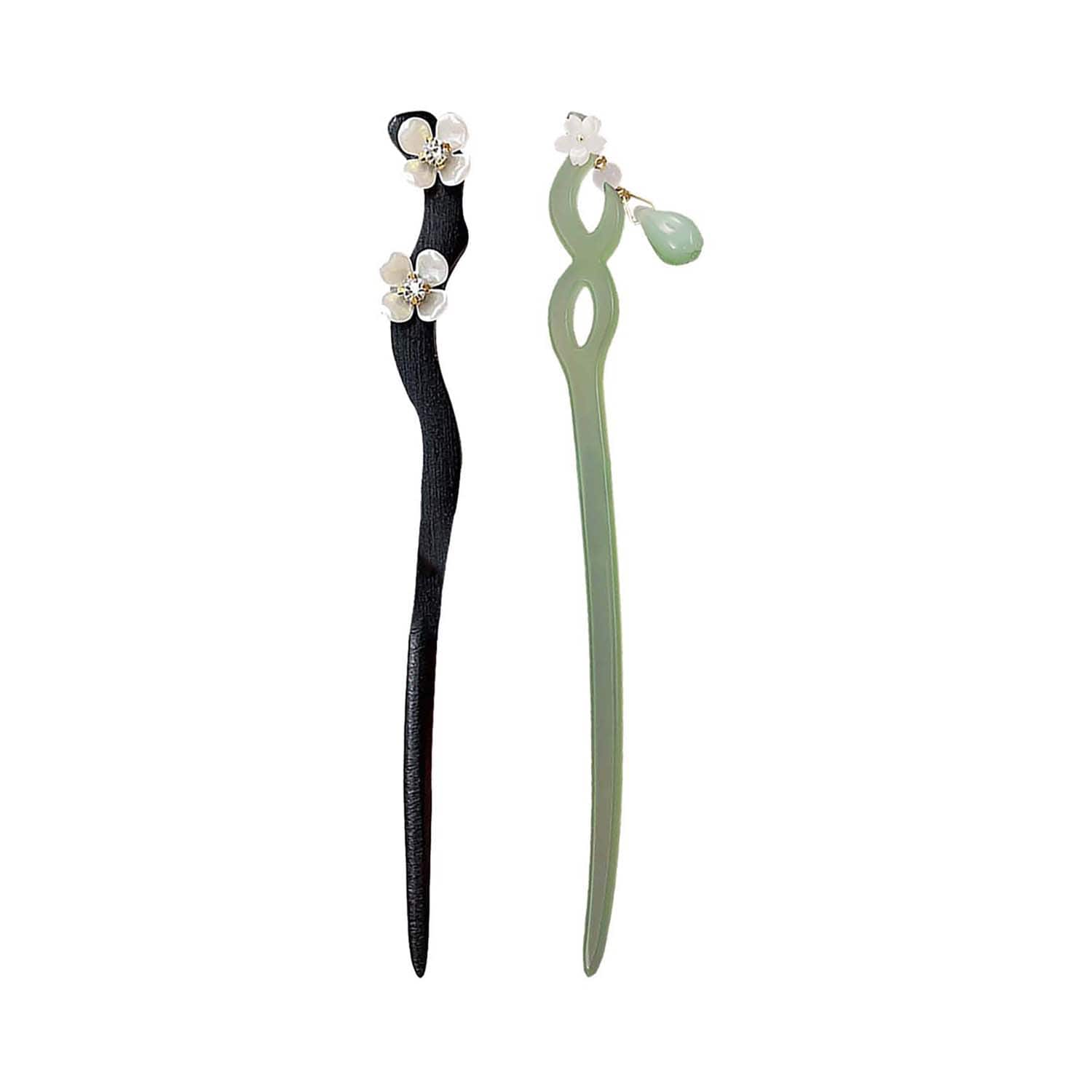 Majestique | Majestique Wooden Resin Juda Pin Hair Sticks for Buns Hair Accessories Best Gift (2 pcs)