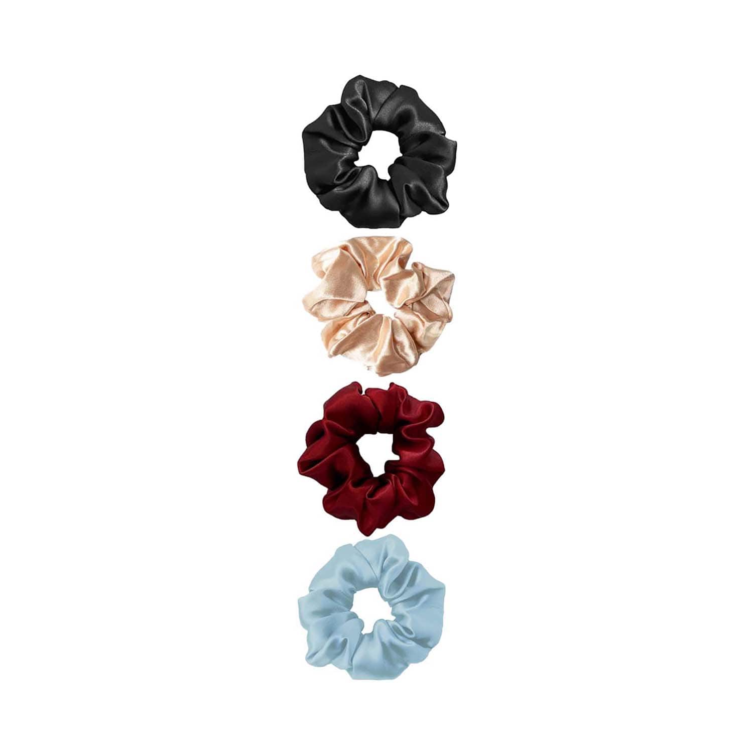 Majestique | Majestique Satin Silk Scrunchies Hair Accessories Hair Ties for Women and Girl Best Gift (4 pcs)