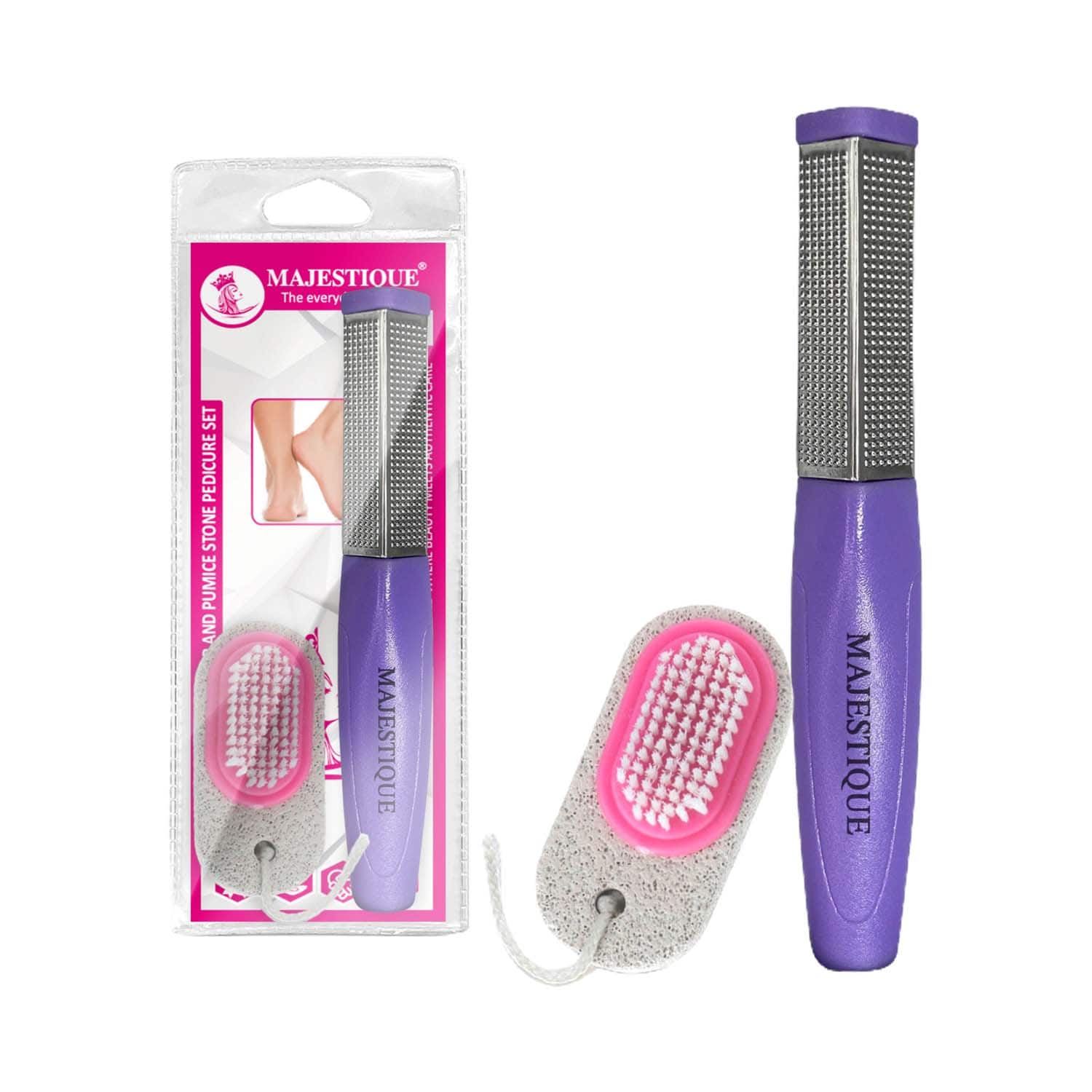 Majestique | Majestique Foot Scraper and Pumice Stone Pedicure Set (2 pcs)