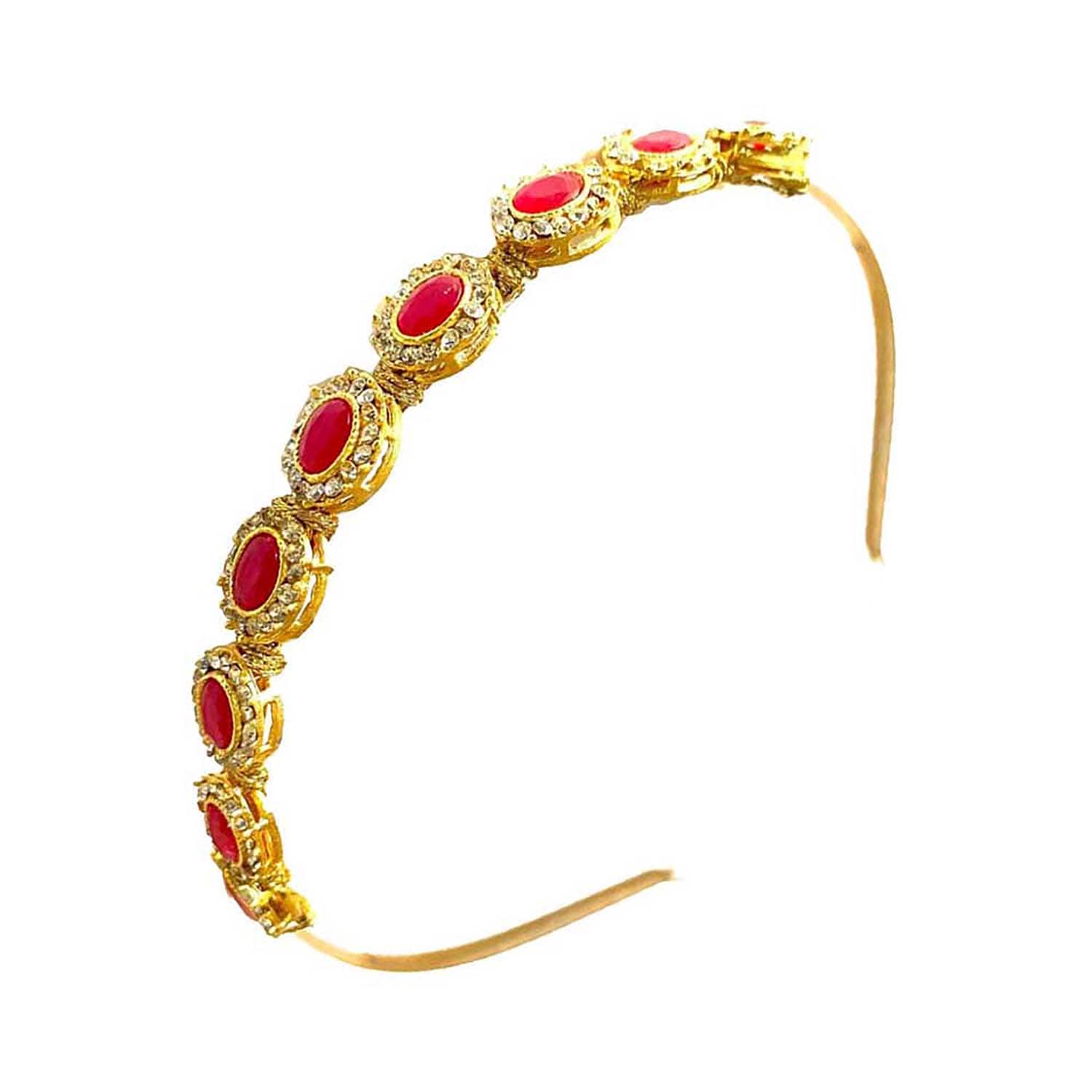 Majestique | Majestique Kundan Hair Band Sheeshphool Mathapatti Headband Fusion Ethnic Accessory