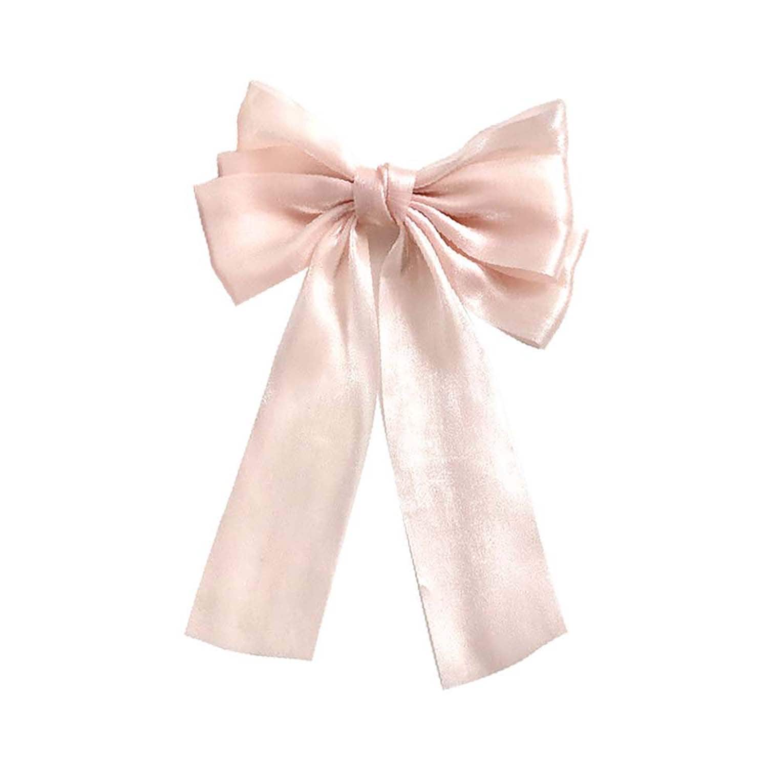 Majestique | Majestique Big Satin Layered Hair Bows for Women Long Tail Ribbon Barrettes Clip Accessories